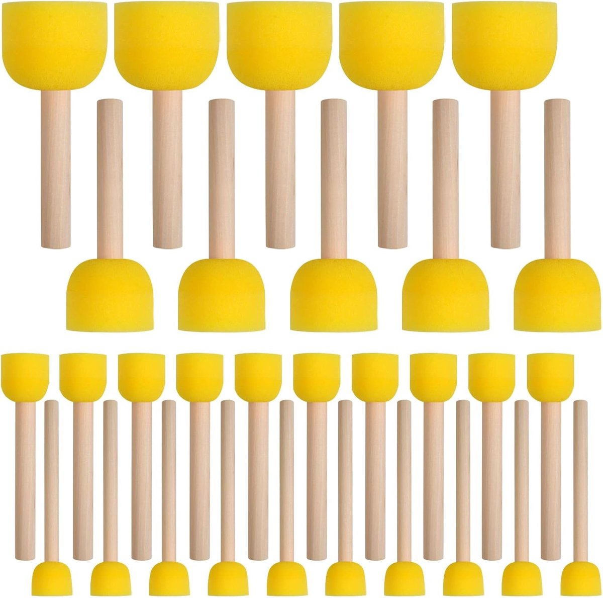 Ronde Sponsset 30 Stuks - Schuimkwasten in 4 Maten - Ideaal voor Schilderen en Creatieve Projecten - ShopVlot