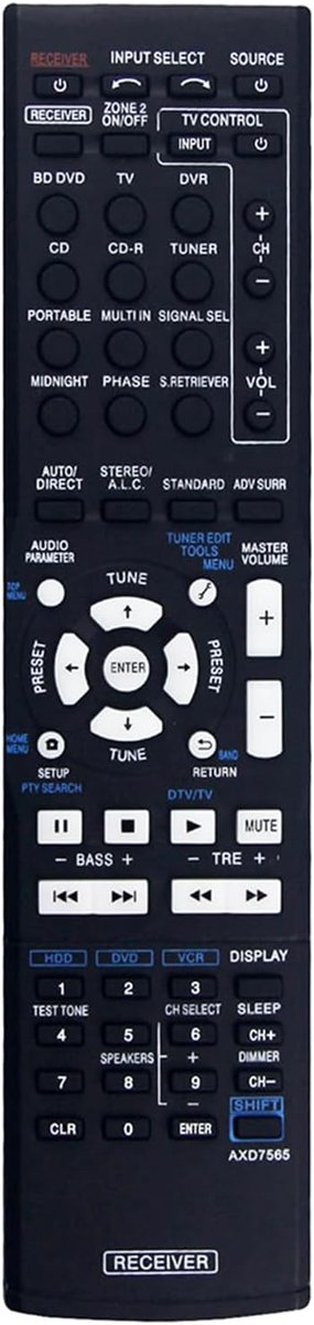 Afstandsbediening AXD7565 voor Pioneer Home Theater - Vervangend - Direct bruikbaar - Eenvoudige bediening - ShopVlot