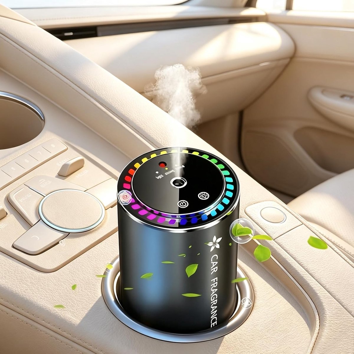 Luchtverfrisser voor de auto met ledlicht - aromadiffuser - zonder geur - creëert een sfeervolle ambiance - ShopVlot