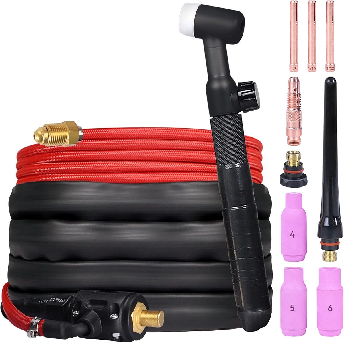 TIG laspistool WP-17V - 150 ampère - 4m lucht slang - geschikt voor ARCCAPTAIN - ShopVlot