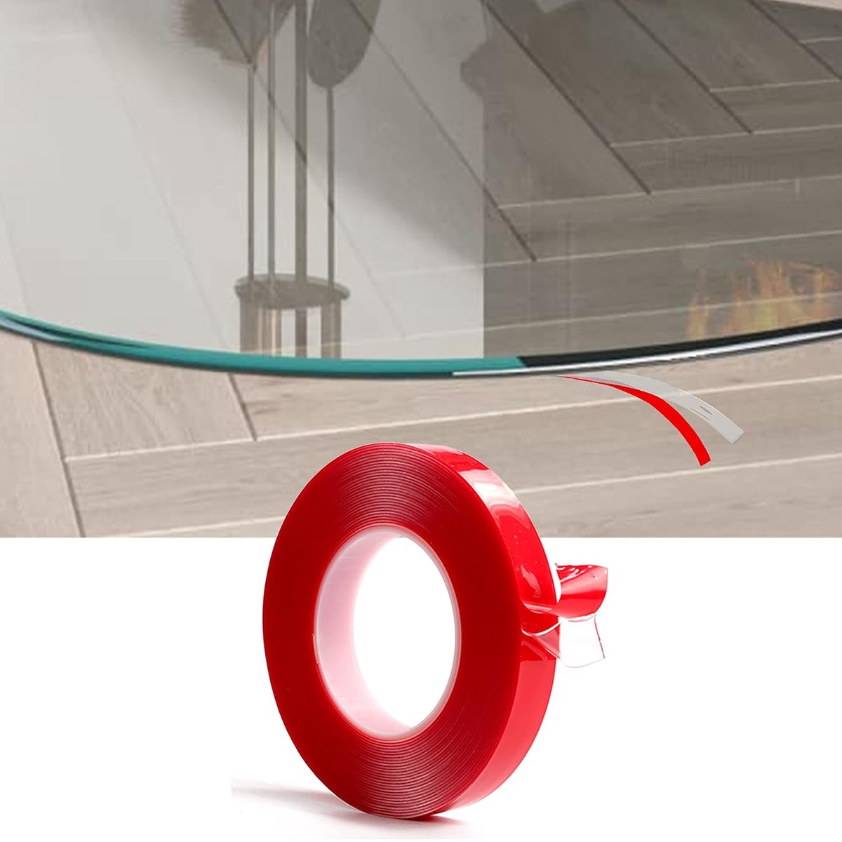 Silicone afdichtlip voor glazen plaat - transparant - 6mm x 1mm - voorkomt stof en as onder de plaat - ShopVlot