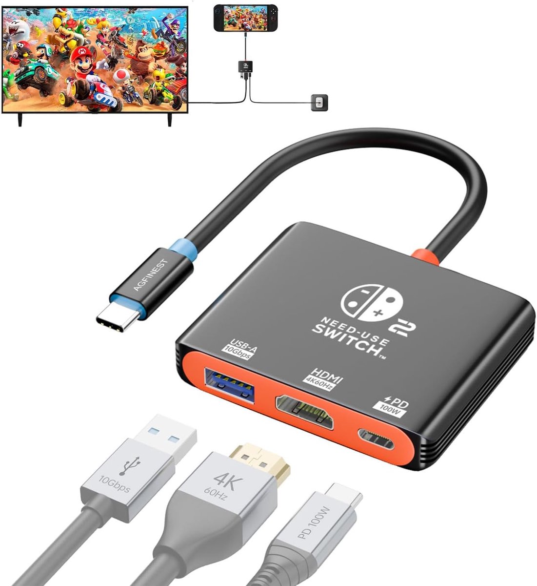 Dock voor Switch 2 - 4K@60Hz HDR - USB-A 3.1 - Perfect voor gaming en reizen - ShopVlot