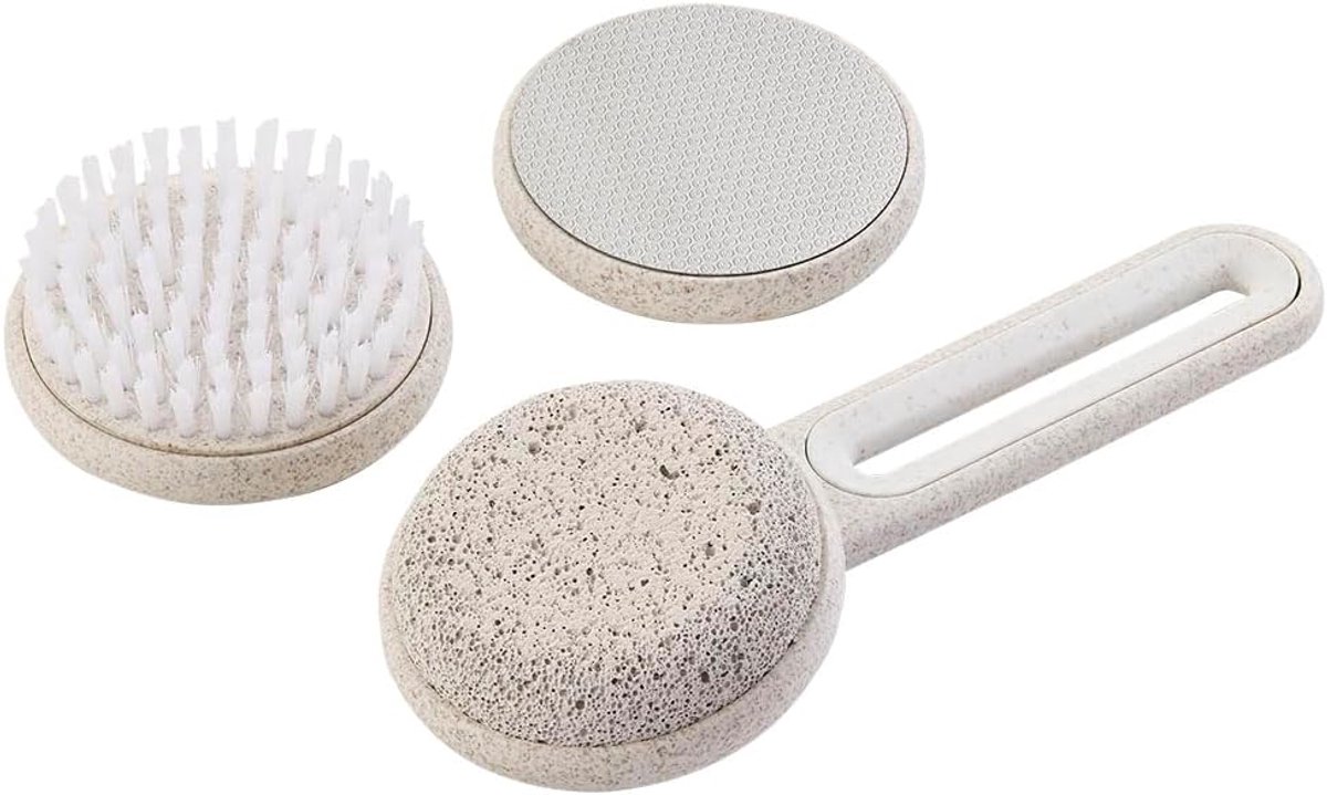 Pedicure set voor gladde huid - 3-in-1 bioplastic - verwisselbare voetvijl en puimsteen - ShopVlot