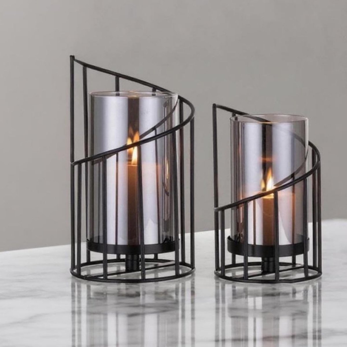 Kaarsenhouder glas - decoratief en rust-proof - voor binnen en buiten - sfeervolle tafeldecoratie - ShopVlot