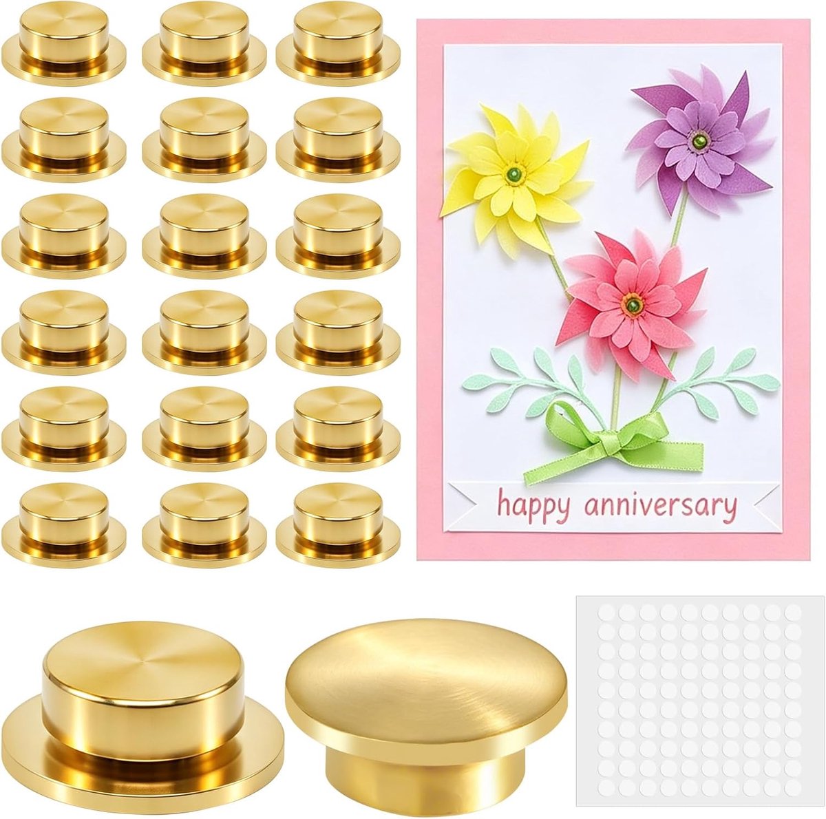 Rotating card making spinners 20pcs - 360° soepel draaiend - mini metalen lagers - ideaal voor zelfgemaakte kaarten - ShopVlot