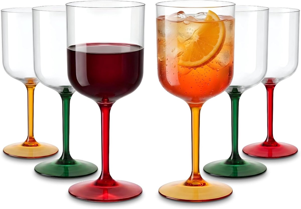 Herbruikbare plastic bekers set van 6 - vaatwasmachinebestendig - onbreekbaar - ideaal voor feesten - ShopVlot