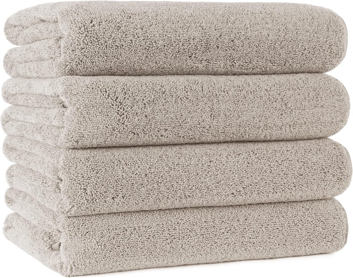 Badhanddoek microfiber snel drogend 330 GSM 76,2x144,8 cm - 4 stuks - superzacht - ideaal voor dagelijks gebruik - ShopVlot