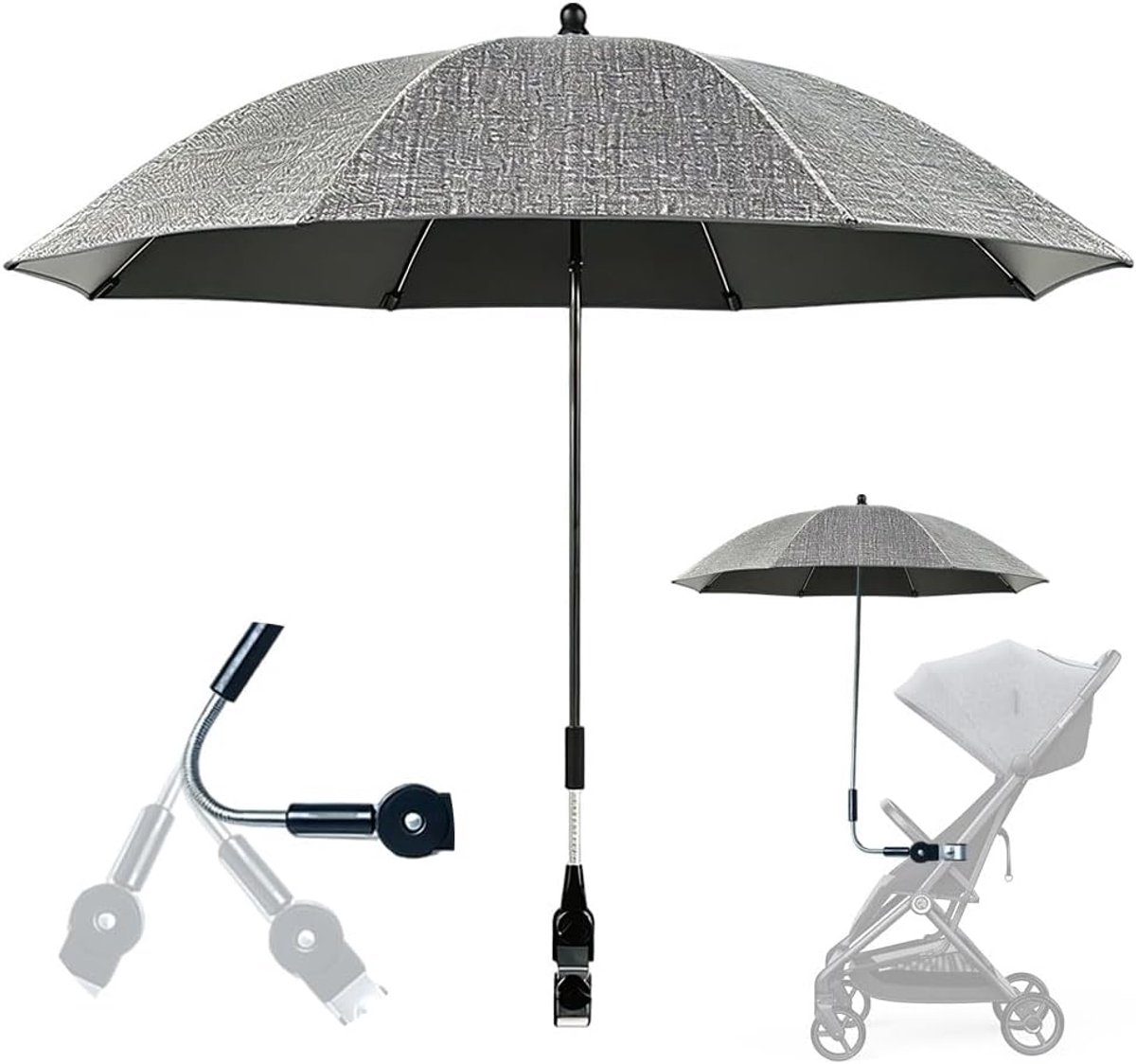 Parasol voor kinderwagen 82 cm - waterdicht - UV-bescherming UPF50+ - ideale zonwering voor je baby - ShopVlot