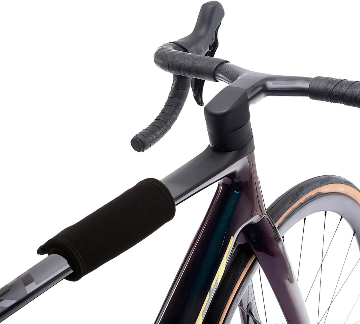 SnelShoppen - Fiets MTB frame bescherming set van 3 carbon frame beschermers voor fietsdrager zwart - accessoires voor Thule fietsdrager