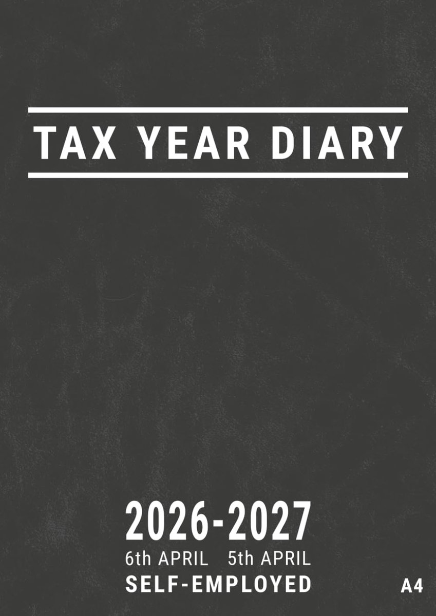 Belastingjaar Agenda 2026-2027 A4 - Zelfstandig Ondernemer - UK Fiscaal Jaar Planner - ShopVlot