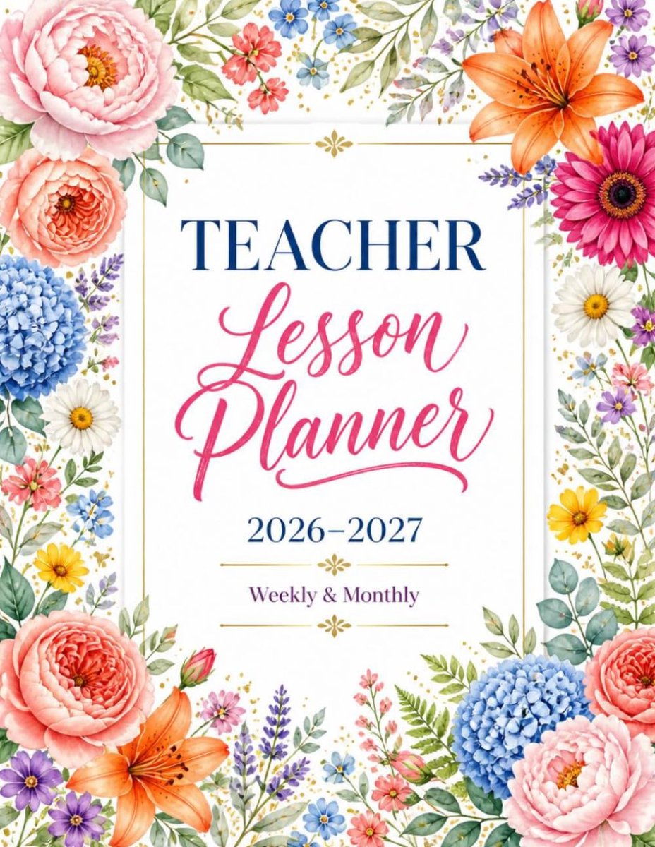 Teacher planner 2026-2027 A4 - Lesplanboek met aanwezigheid en cijfers - Maand- en weekoverzicht - ShopVlot