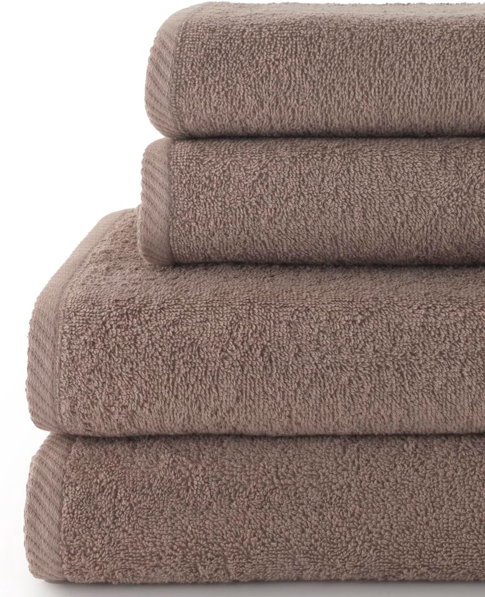 Handdoeken set 4-delig - 100% katoen - zacht en absorberend - ideaal voor dagelijks gebruik - ShopVlot