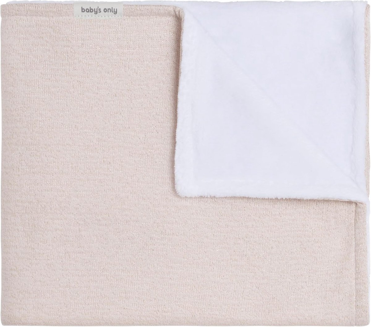 Babydeken 100x135cm - Gebreid - Goud-Ivoorkleurige glans - Houdt je baby warm - ShopVlot