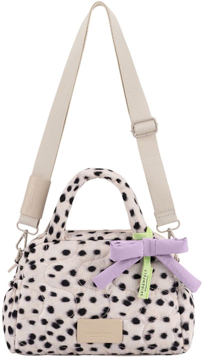 SEIDENFELT MANUFAKTUR handtas schoudertas Vaala Bowling Bag Dotty Dalmatian beige