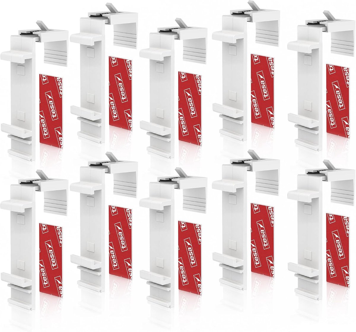 Klemmfix rolgordijn houder lang - 10 stuks - geschikt voor PVC raam - eenvoudig te bevestigen zonder boren - ShopVlot