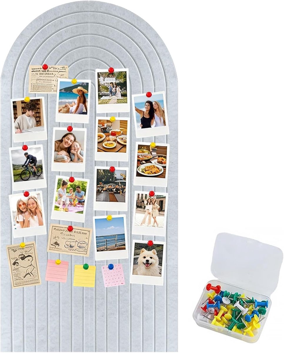Vilt prikbord 60 x 120 cm - dik vilt - zelfklevend - stijlvolle decoratie voor foto's en notities - ShopVlot