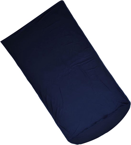 Slaapzak Voering - Reislaken Liner - Kamperen Wandelen - Zijdezacht Ademend - 200x80cm - Marineblauw — afbeelding 4