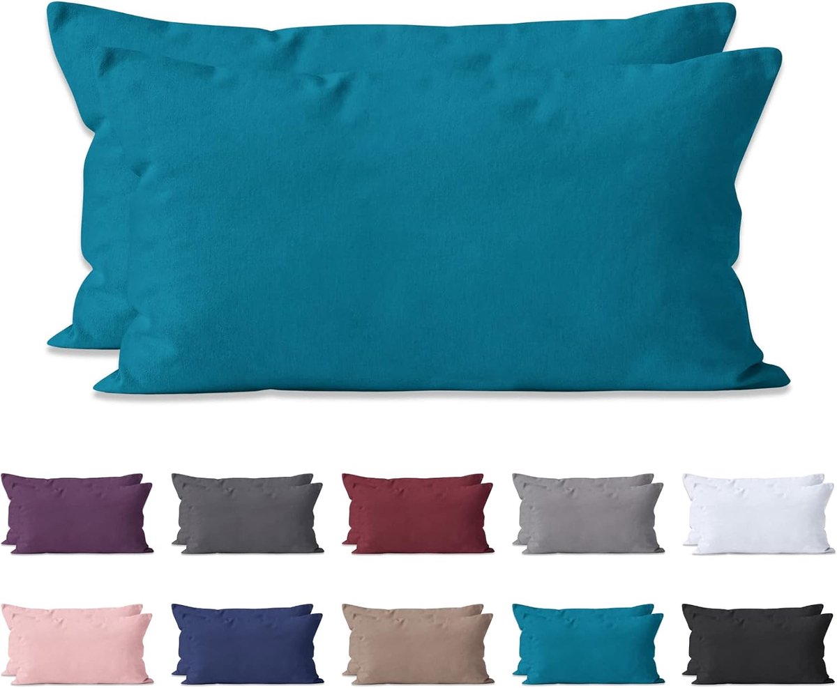 Cushion covers set van 2 - 40x80 cm - microvezel - met rits - perfect voor decoratie - ShopVlot