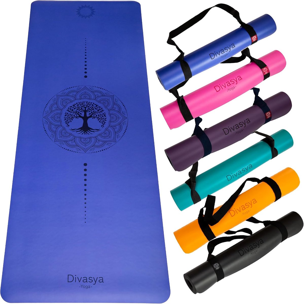 Yoga mat extra breed en lang - natuurlijke rubber met professionele grip - uitstekende slipweerstand - ShopVlot