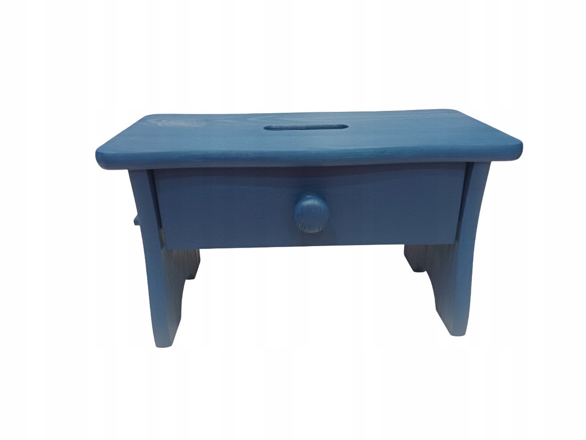 Blauw Houten Kan met Lade - Stevig en praktisch