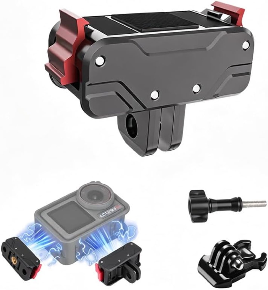 Magneethouder voor DJI Osmo Action 5 Pro/Action 4/Action 3 - magnetische snelsluiting - brede compatibiliteit - ShopVlot