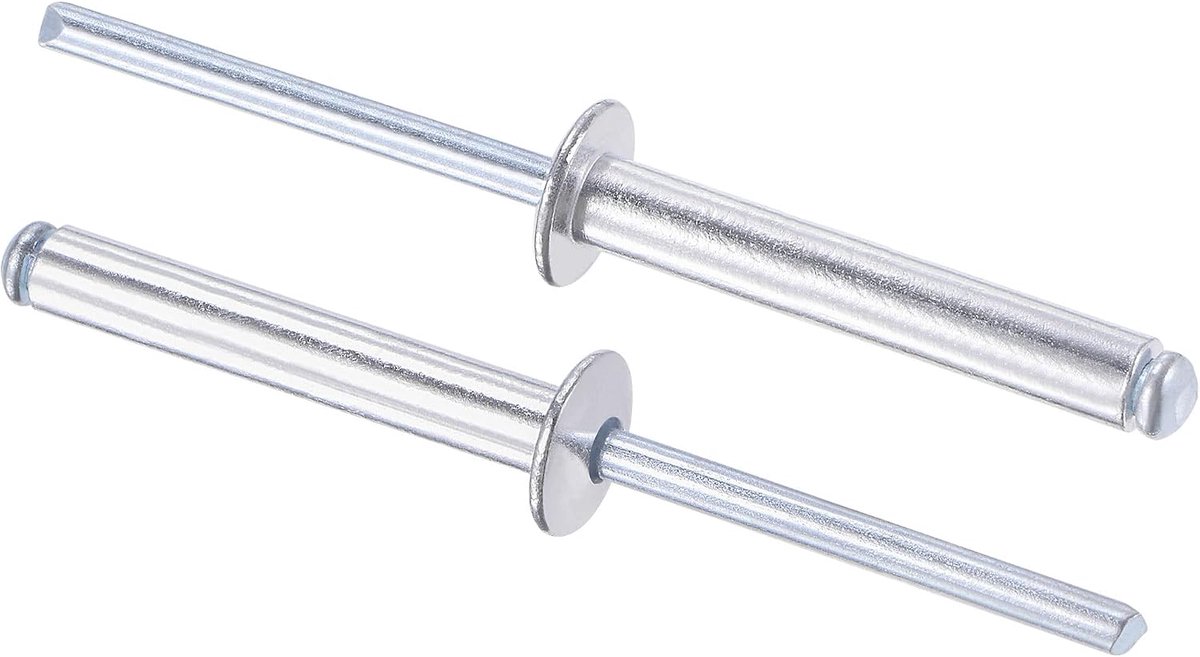 sourcing map Blindklinknagels trekklinknagels van aluminium, hartdecoratie, klinknagels, 5 mm, diameter 35 mm, lengte zilver, 120 stuks