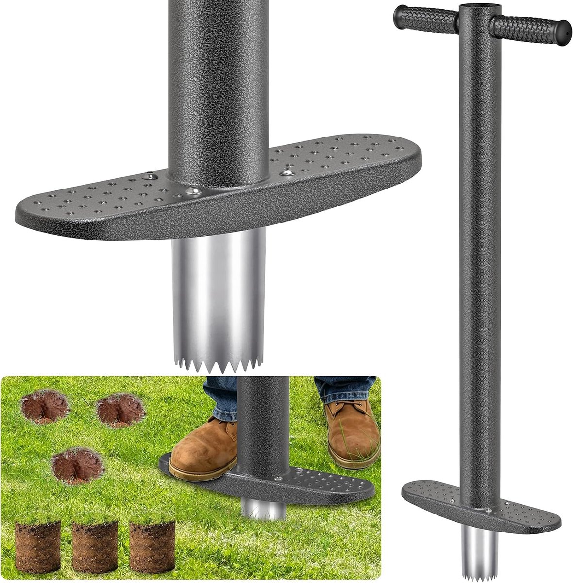 Bloemenboller, gekartelde bodem, plantengereedschap, tuingereedschap met 83,8 cm lange rubberen handgreep, uienplant voor tulpen, iris, narcissen