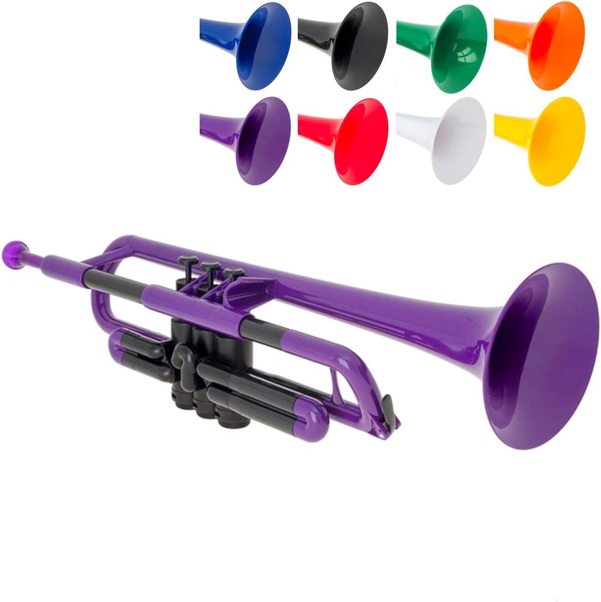 PTrumpet Plastic Trompet met 3C en 5C mondstuk en draagtas - Bb Student - Paars