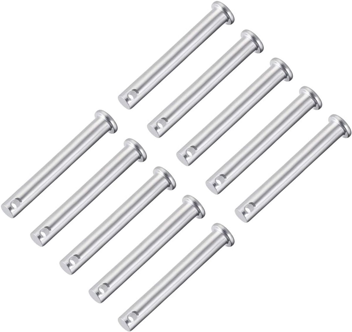Sourcing map 10 stuks eengat vorkbouten 8 mm x 20 mm platte kop verzinkt staal 8mm x 60mm 10 Pcs