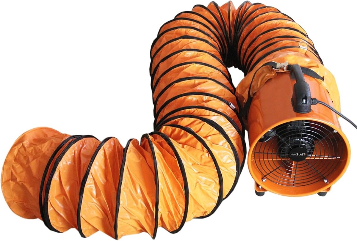 Ventilator stofafzuiger 250mm - draagbaar - 12m slang - verbeter luchtkwaliteit - SnelShoppen