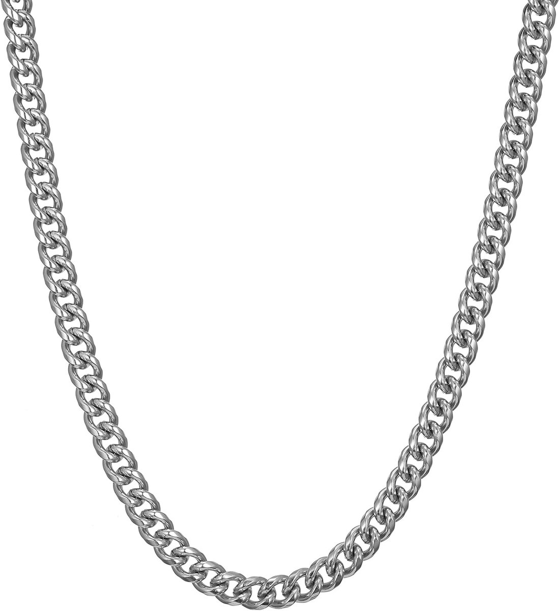 Stevige ketting voor heren, 3-9 mm breedte, zilver/goud/zwart, 316L roestvrij staal, 45-65 cm, Cubaanse schakelketting voor heren, dikke hiphop-sieraden met sterke sluiting, voor mannen
