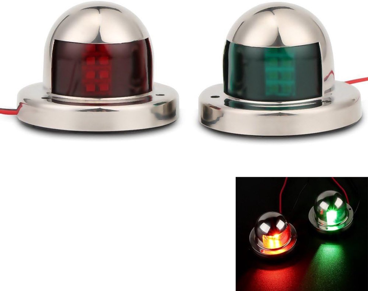 LED Navigatie Bow Light Rvs 12V Marine Boot Jacht Licht Zeilsignaal Lamp, Rood & Groen