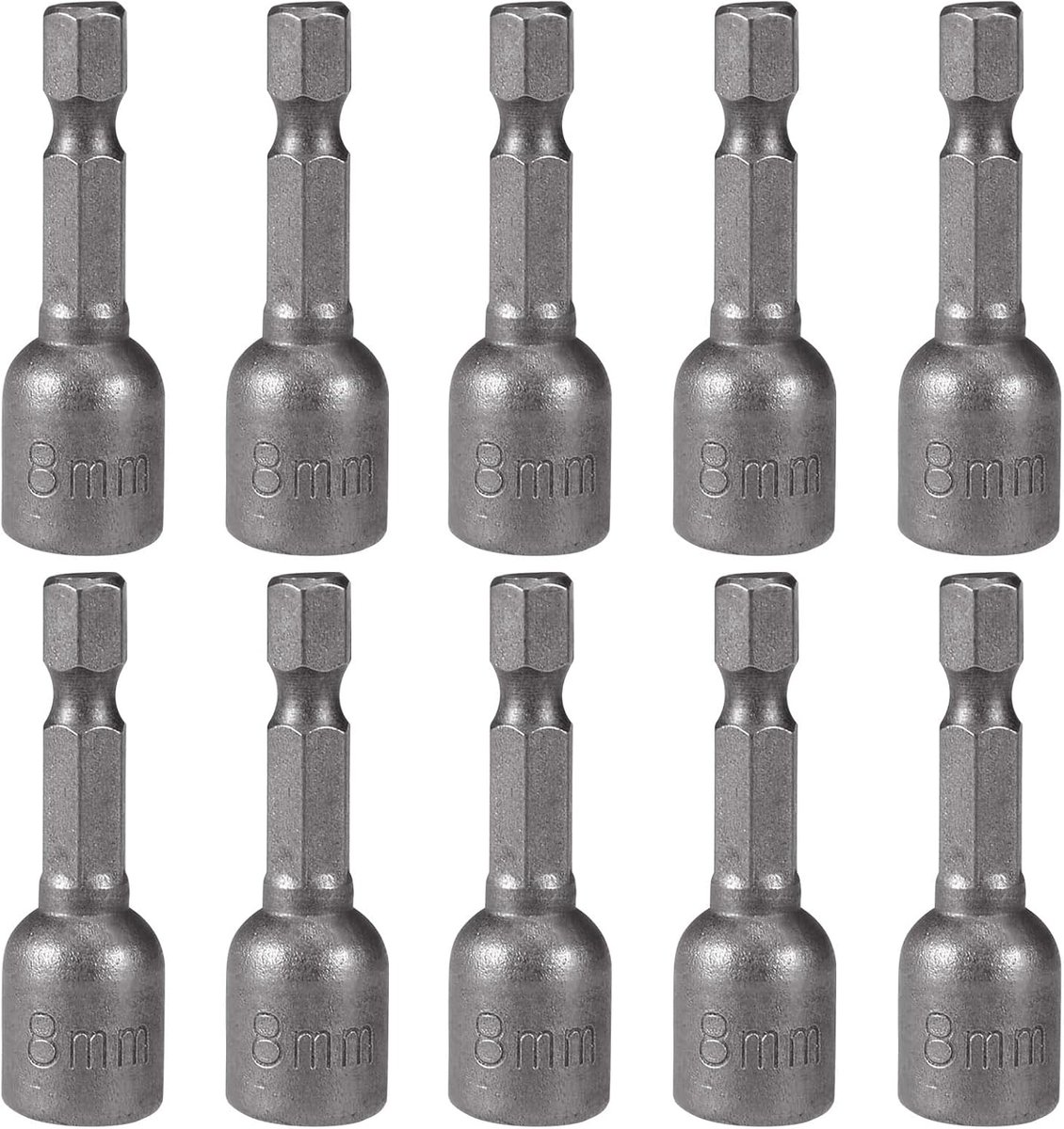 zeskantige dopsleutel, 10 stuks hex-boor-dopsleutel, 8 mm, magnetische dopsleutelset, dopsleuteladapter, magnetisme, zeskantige dopsleuteladapter, voor boor of accuschroevendraaier