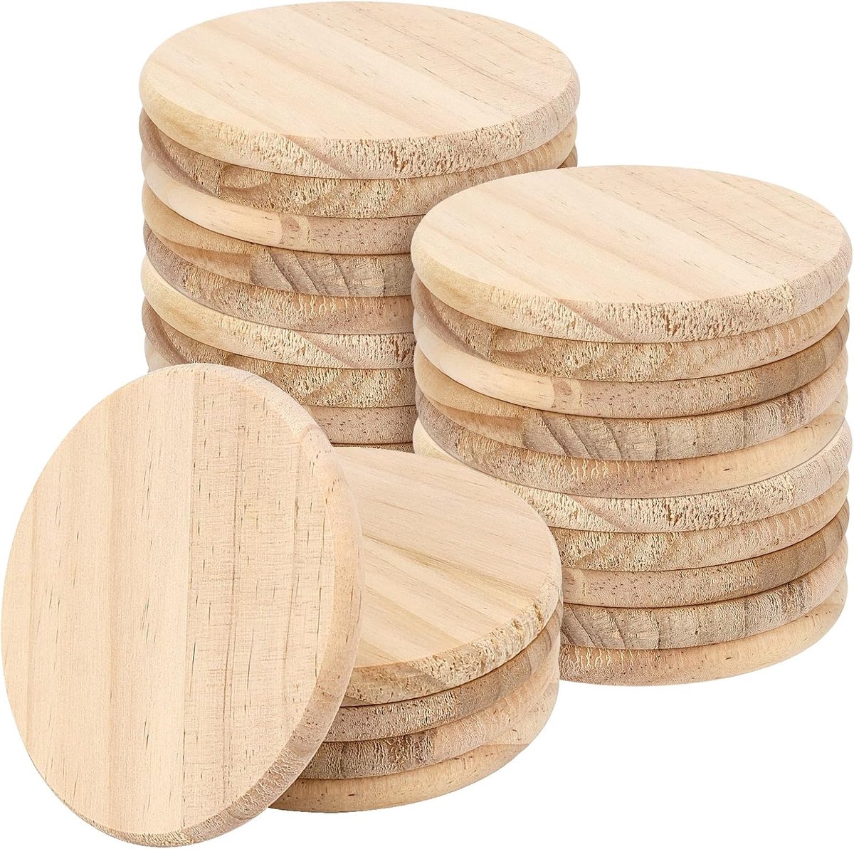 Onderzetters van hout, 30 stuks, 10 cm, rond, houten schijven, kaarsenbord voor doe-het-zelf knutselen, decoreren, beschilderen, snijden, onderzetters
