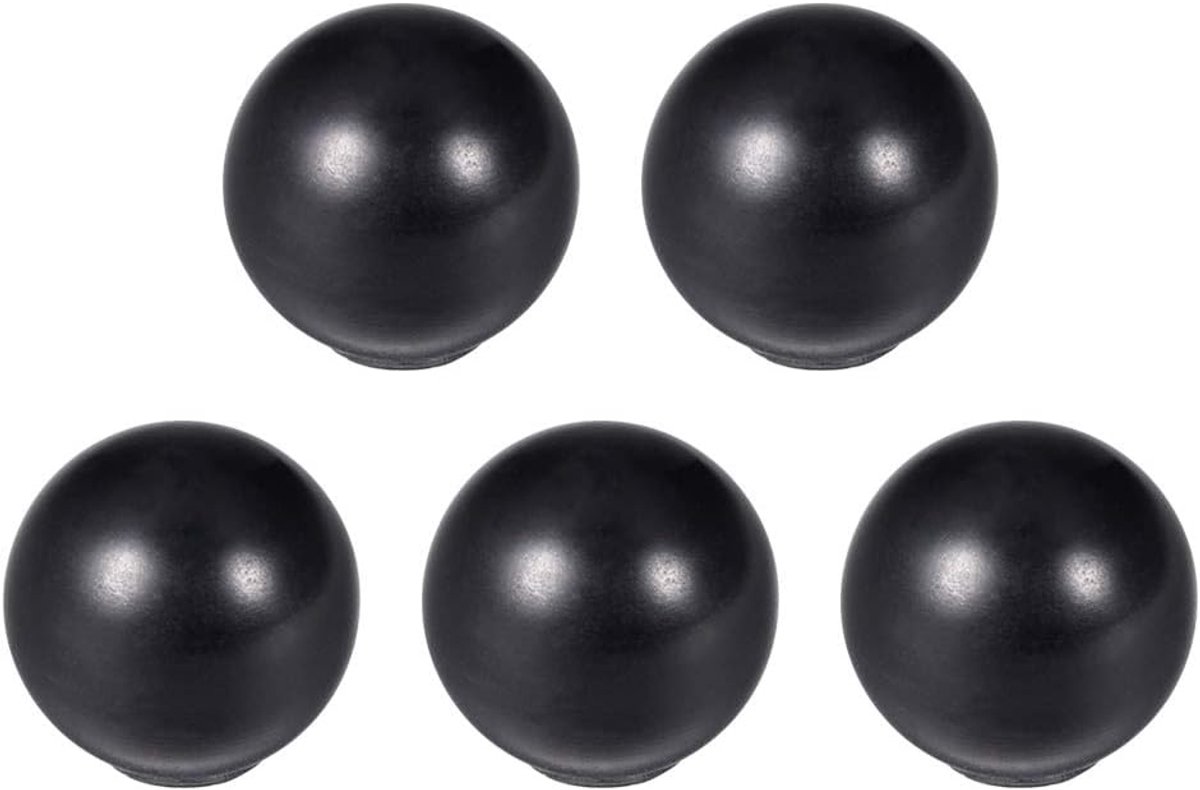sourcing map 4 stuks Duroplast kogelknop M5 binnendraad machine greep 16 mm zwart M5x16mm(5Pack)