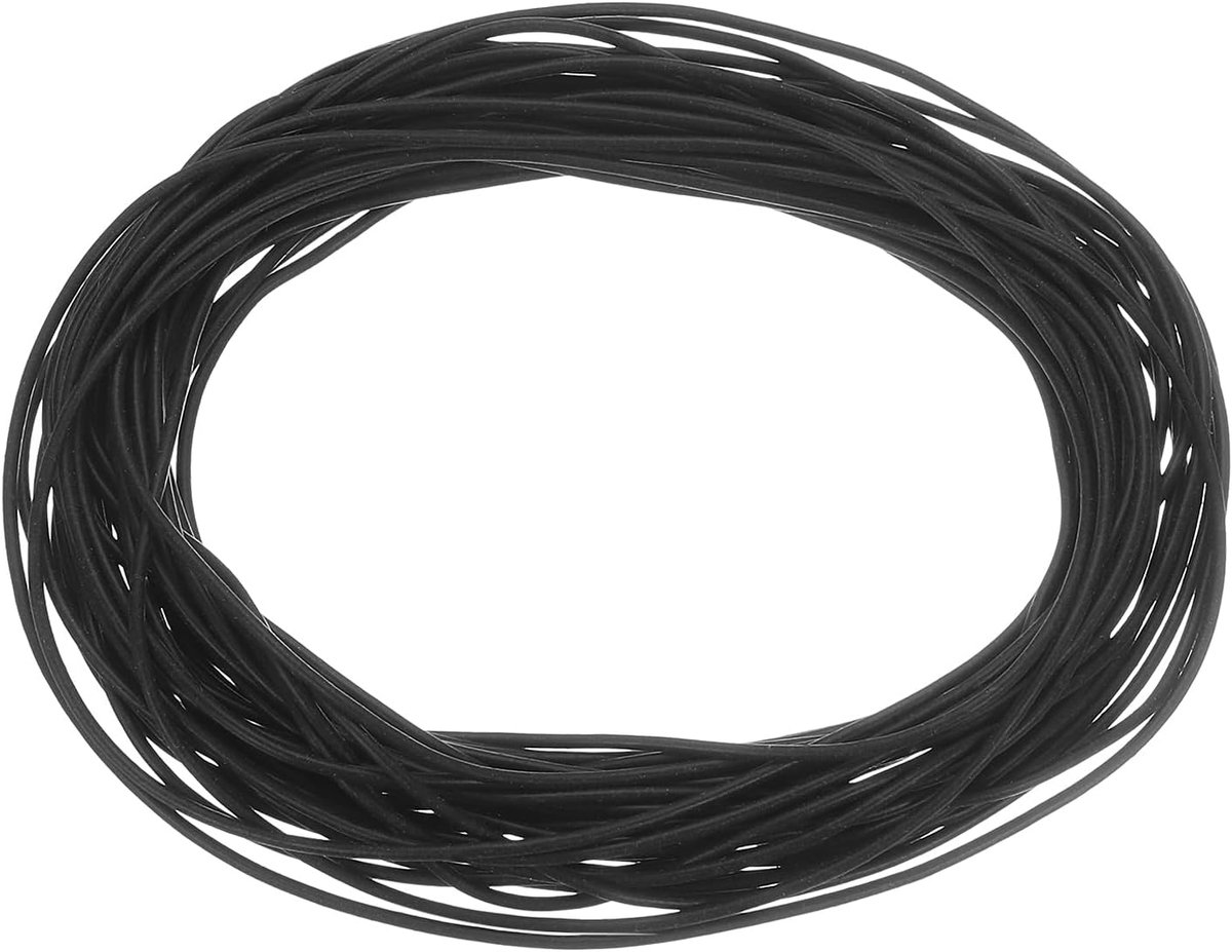 Siliconen schuimrubberen afdichtingsstrips, 1 mm diameter, 8 meter lang, sponsrubber, weerbestendige strips, rond rubberen koord, massief voor machines en industrie, zwart