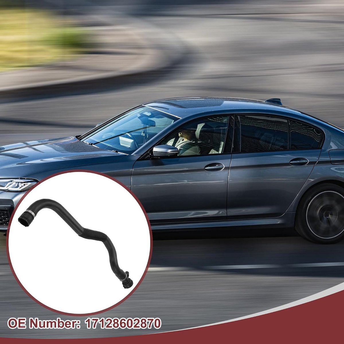 1 Stuks Radiator Koelslang voor BMW 530i 540i 2017-2020 Bovenste Koelretourleiding Nr.17128602870 Zwart Rubber