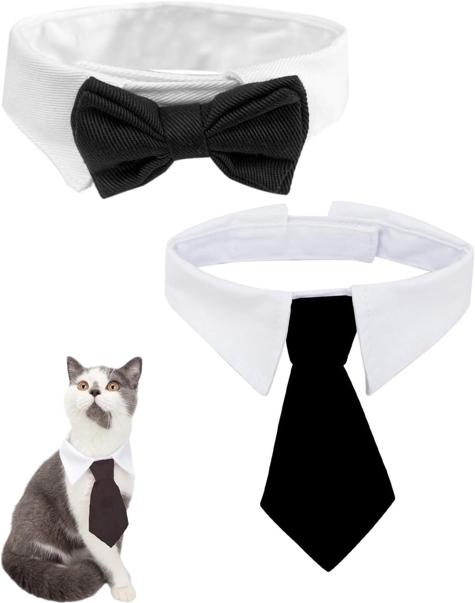 2 stuks vlinderdas voor honden, katten en honden, voor huisdieren, hond, kat, vlinderdas voor huisdieren voor bruid, formele vlinderdas voor puppy's smoking, zwart