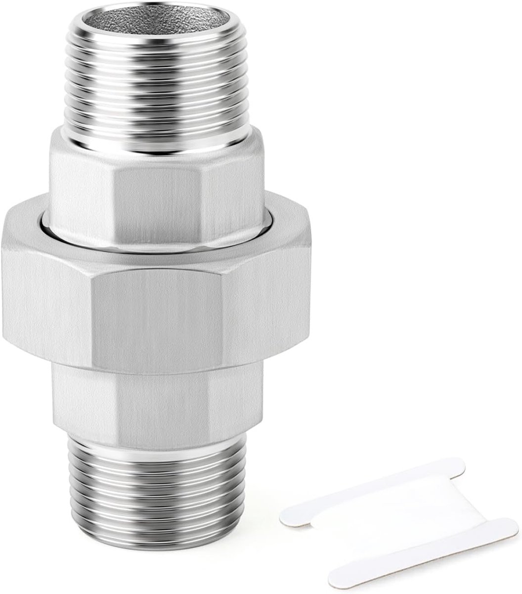 1 stuk 1" BSP Male 304 roestvrij staalpijpverbinding, Unie, Adapter met schroefdraad voor Water/Olie/Gas