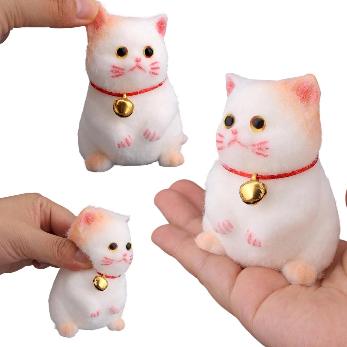 Kattenknijpspeeltje voor Kinderen en Volwassenen, Taba Squishy Schattig Belkat Stressverlichtend Knijpspeeltje Kawaii Sensorisch Fidgetcadeau voor Ontspanning en Plezier