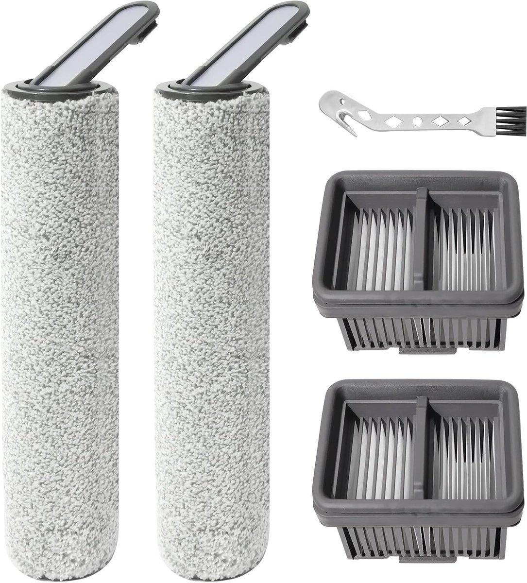 Reserveonderdelen voor Dreame H12S nat- en droogzuiger, accessoireset, 2 borstelrollen + 2 wattenfilters + 1 reinigingsborstel