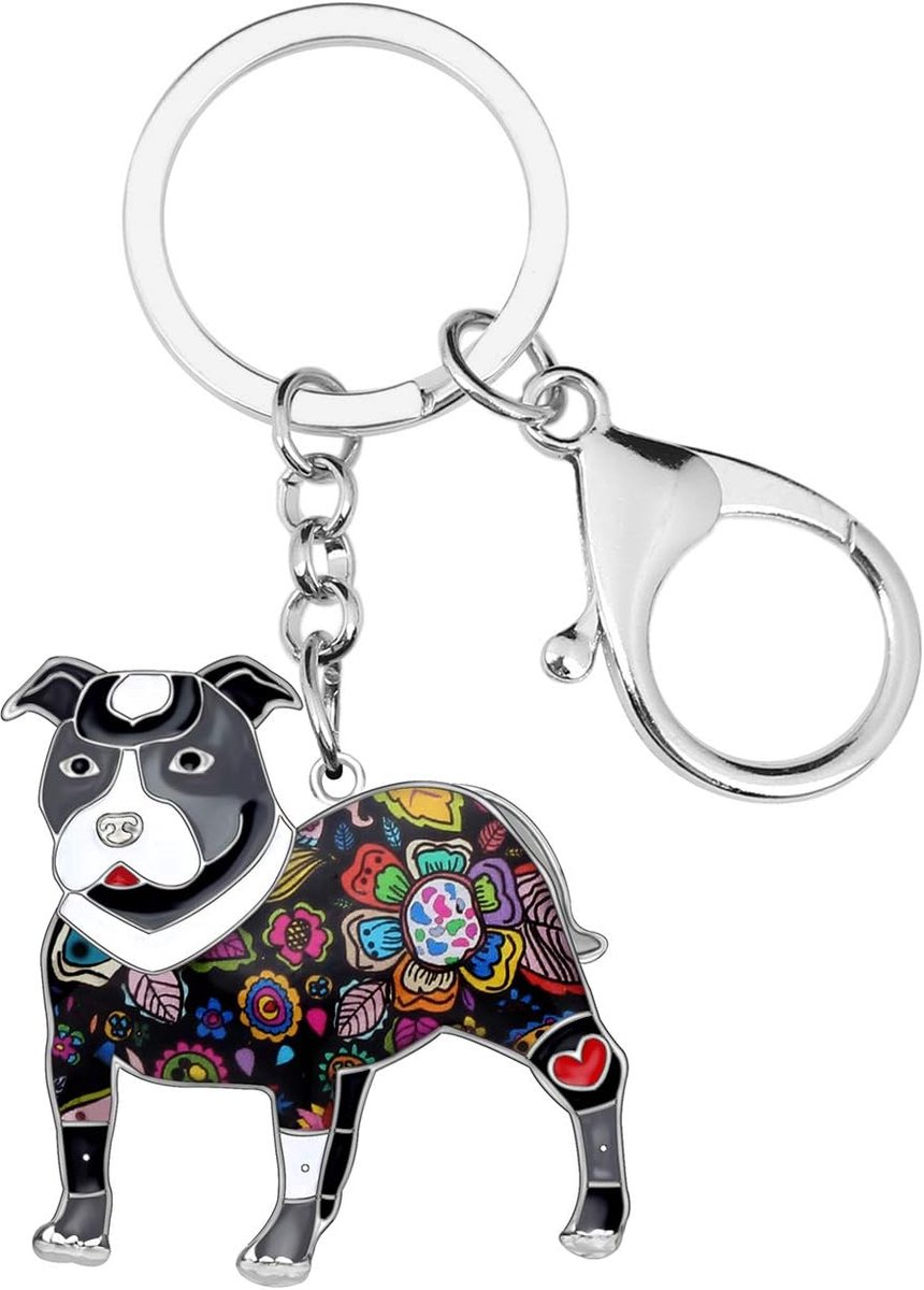 Emaille Metalen Amerikaanse Pit Bull Terrier Hond Sleutelhangers Sleutel Auto Purse Tassen Huisdieren Charms Geschenken