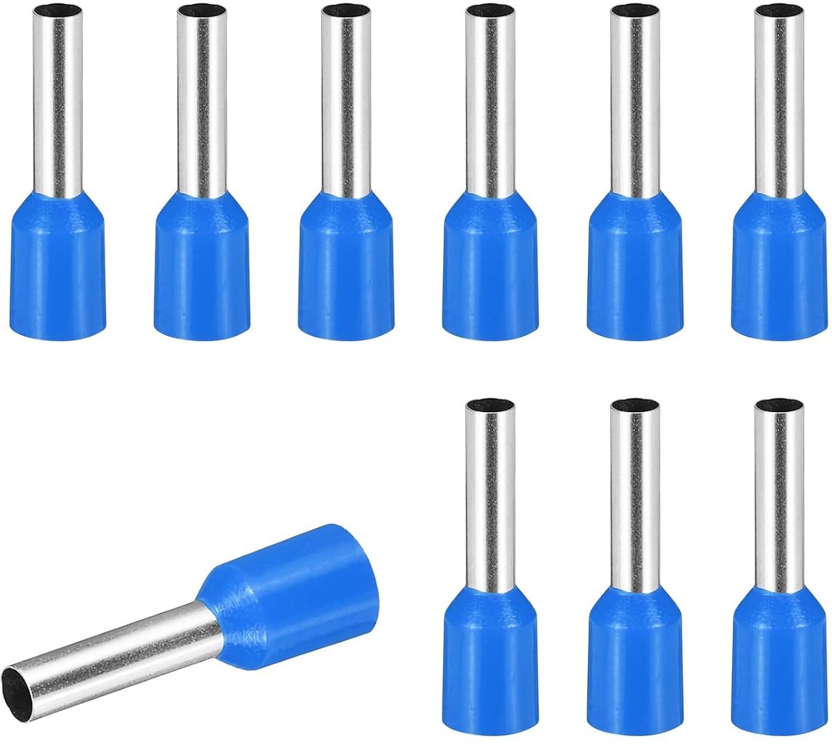 200 stuks kabeleindkappen VE2510-14AWG schroefdoppen van koper, geïsoleerde eindstekkers voor elektrische projecten, chemische industrie, blauw