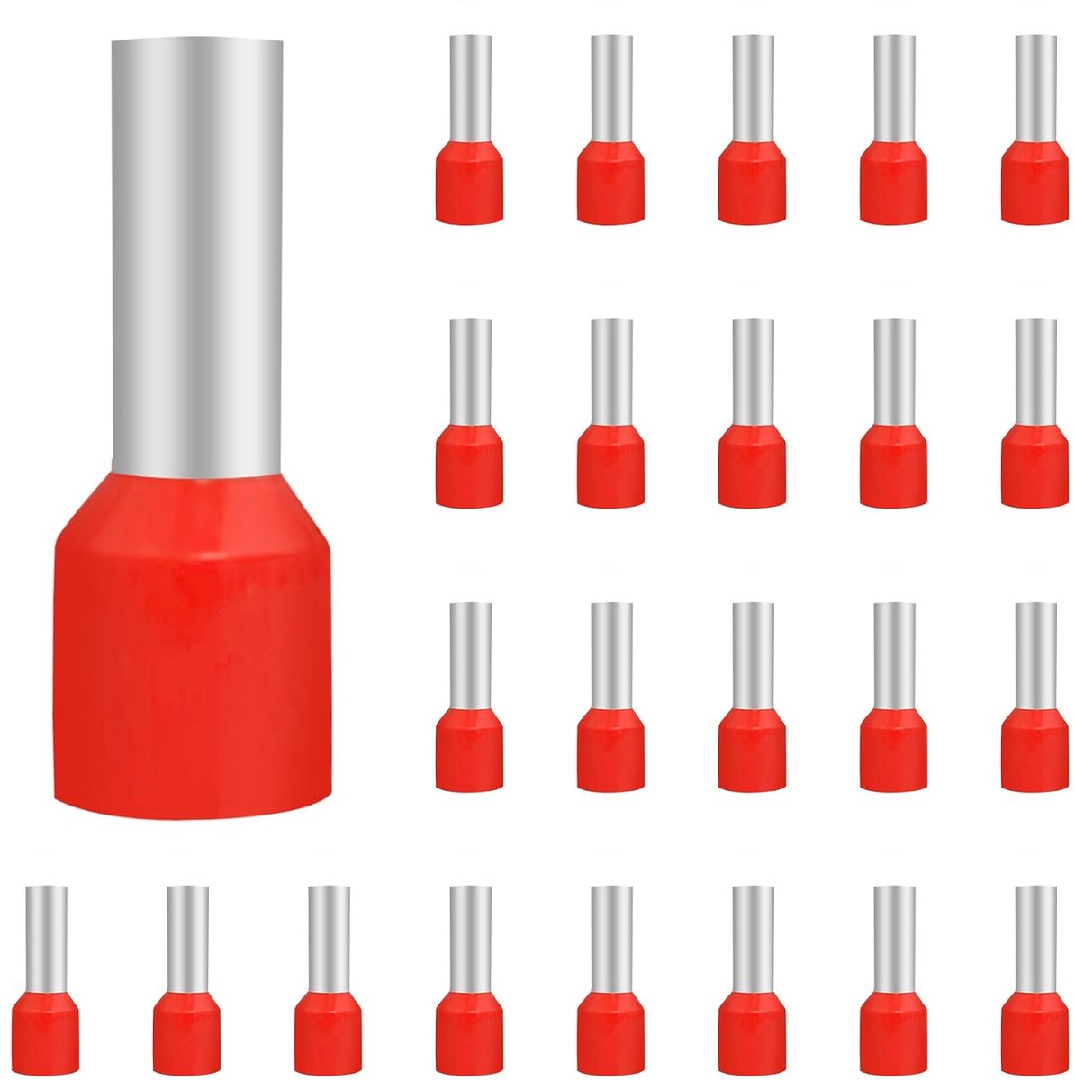 200 stuks adereindhulzen 10 mm², adereindhulzen set (10 mm² x 12 mm, 200 stuks)