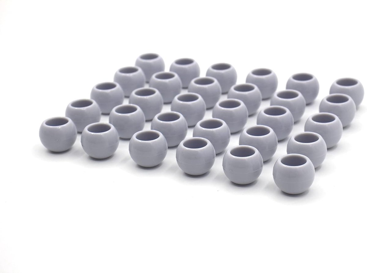 7/8" Bungee Toggle Balls Bijgesneden Randen Verharde Plastic Eindsloten geschikt voor Shock en Bungee Koorden (Grijs, 30)