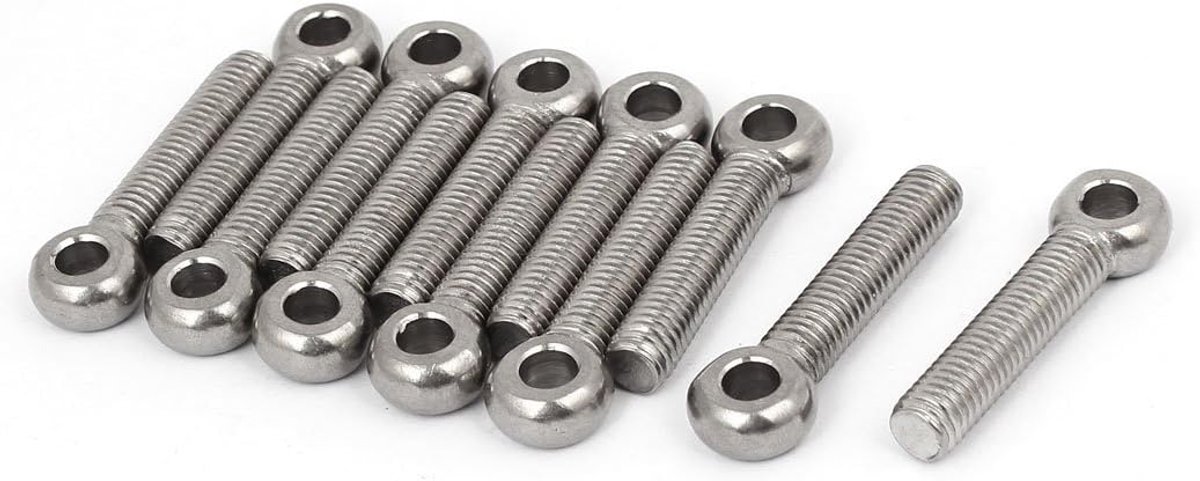 sourcing kaart M8 x 40mm 304 Rvs Machine Schouder Lift Eye Bolt Rigging 12 stks