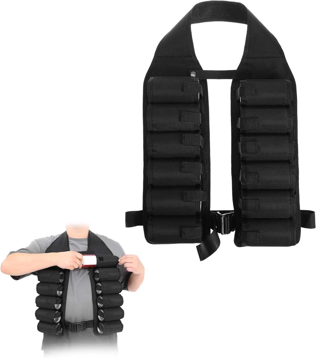 Biergordel met 12 Vakken - Duurzaam Materiaal - Handige Holster - Perfect voor Feesten - ShopVlot