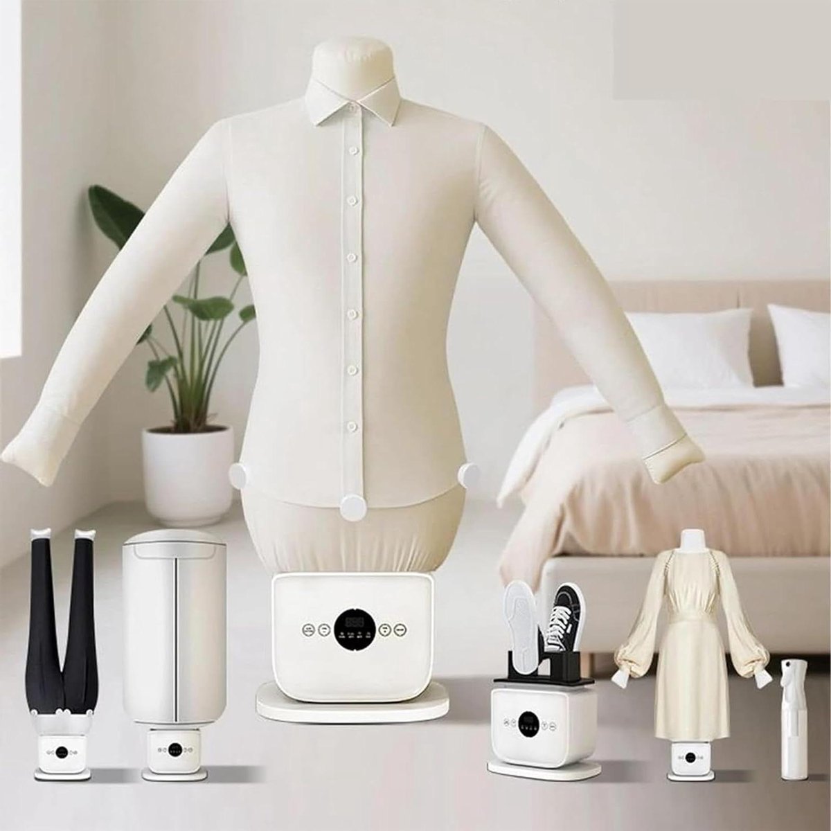 Opblaasbare Strijkmachine - Automatische Kledingstomer - Kreukvrije Kleding - Handsfree Strijken - 5-10 Minuten - Wit