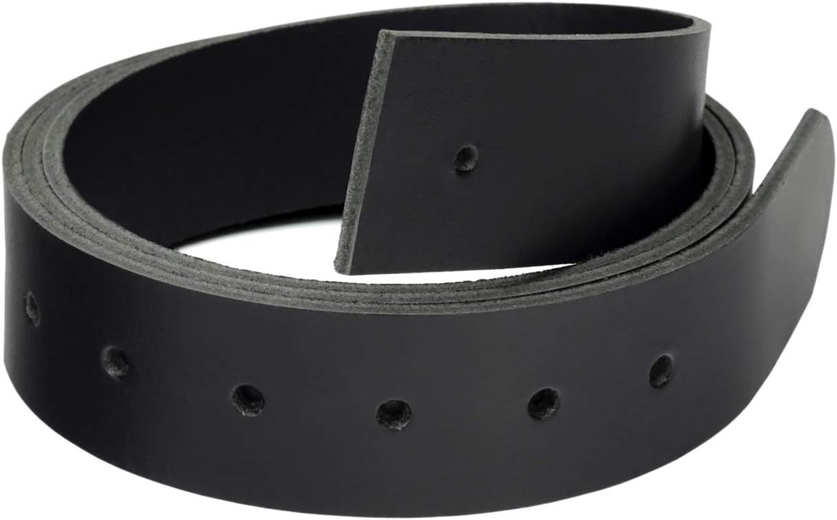 Leren herenriem 135 cm - zwart buffelleer - 38 mm breed - aanpasbaar in lengte - ShopVlot