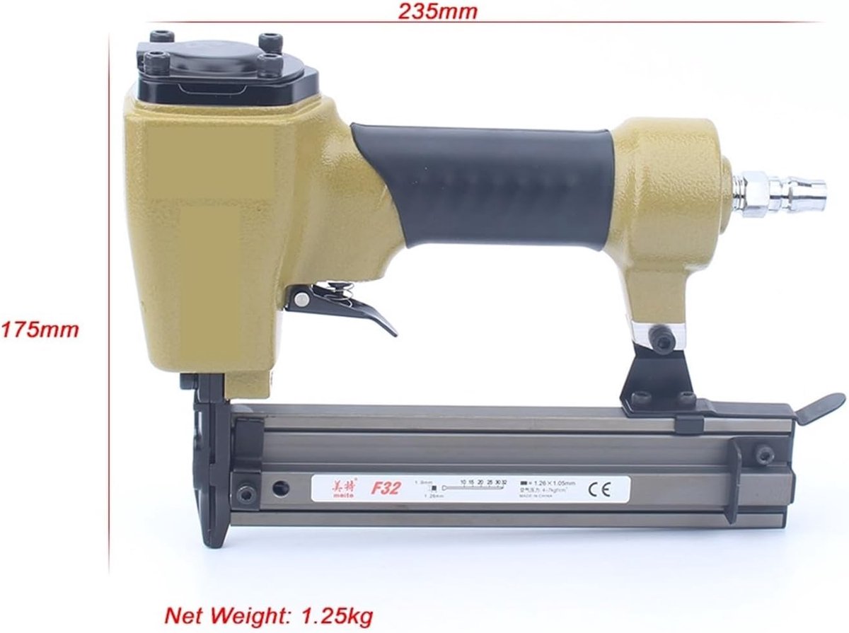 Pneumatisch Spijkerpistool - Tacker Gun Nietmachine - Houtbewerking en Decoratie - Lichtgewicht en Draagbaar - 10-32 mm - null